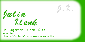 julia klenk business card