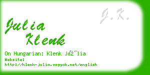 julia klenk business card